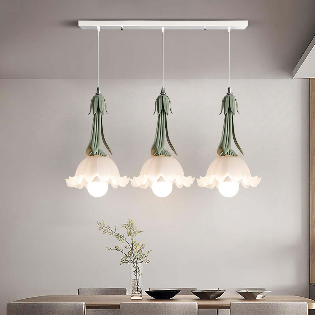 Blomstermønstret Pendellampe - Elegant Indendørs Lampe