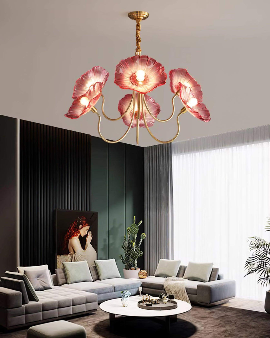 Glasblomsterkrone moderne lampe