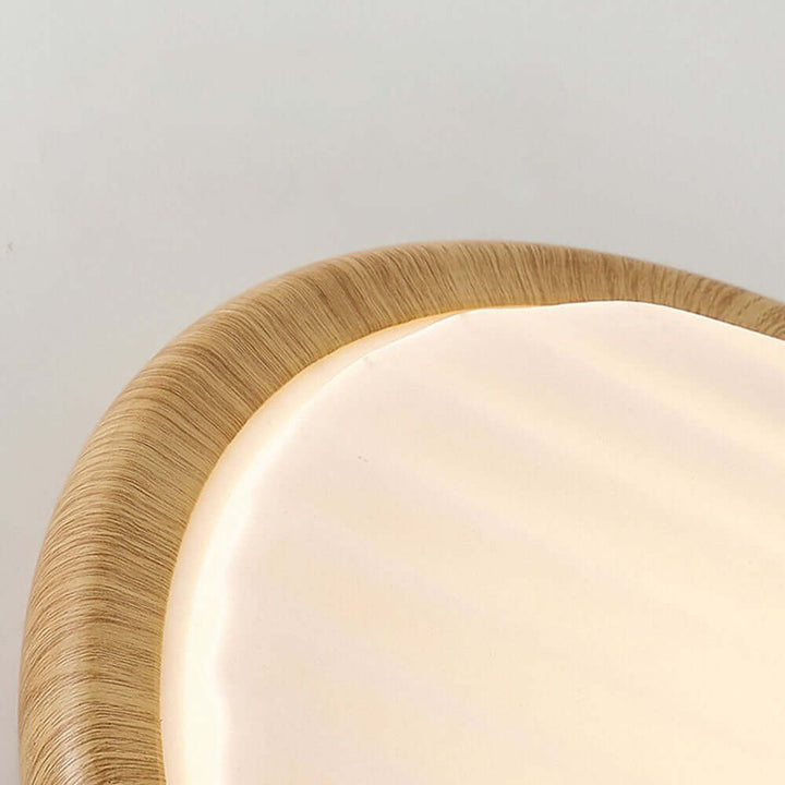 Rund foldbar træ loftlampe med LED til soveværelset