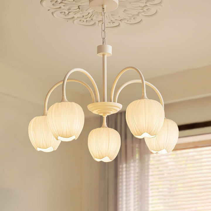 Moderne loftlampe i matcha-stil, 5 lampeskærme
