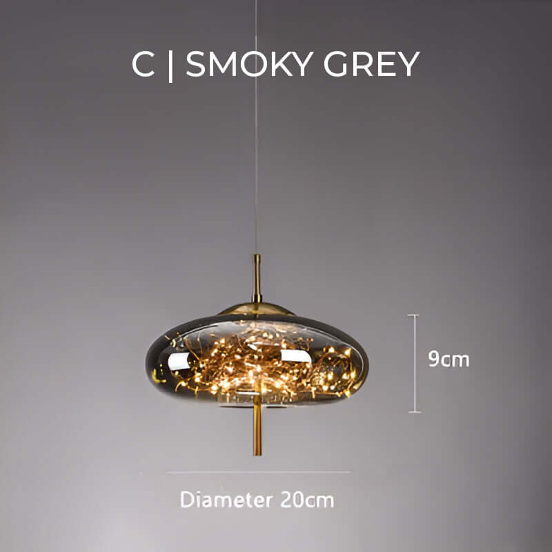 Mørk glas pendel til moderne indretning