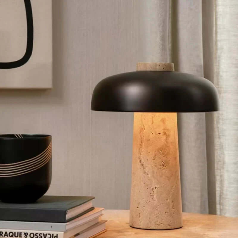 Travertin bordlampe naturlig