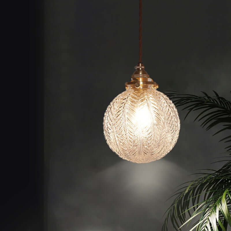Kolonialstil pendellampe i glas