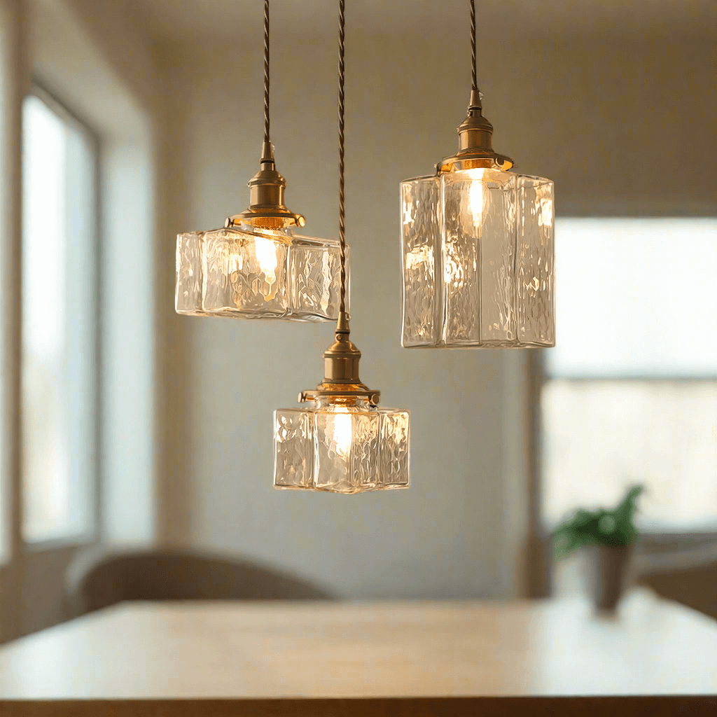 Moderne retro glas pendellampe