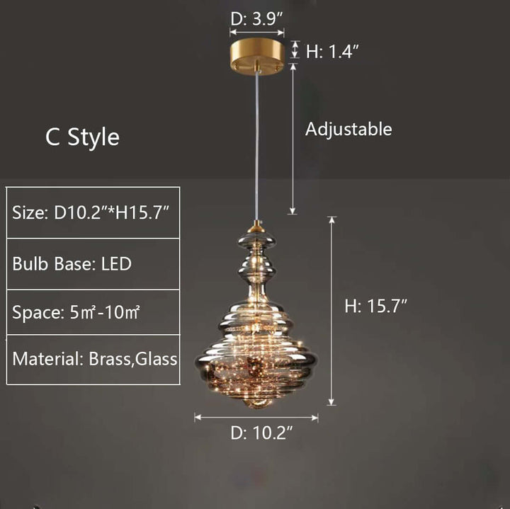 Moderne stjernehimmel pendellampe med glasskærm