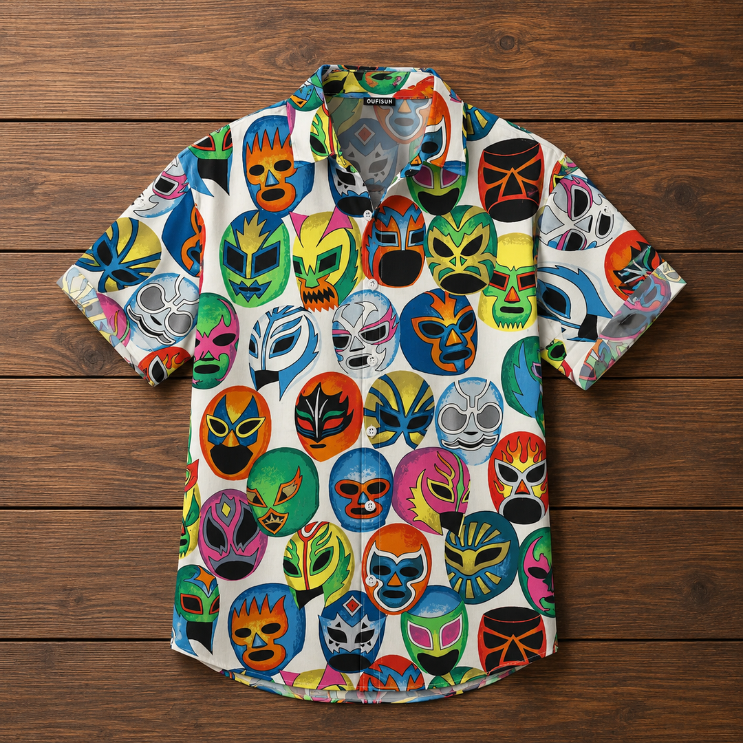 Herre Let T-shirt Med Maske Print