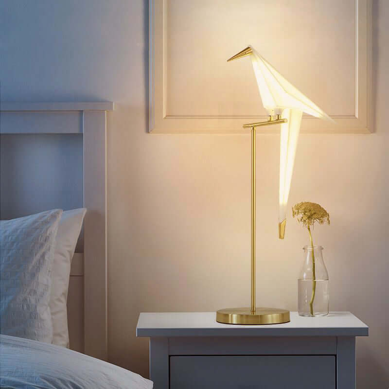 Magnetisk fuglelampe i origami-stil