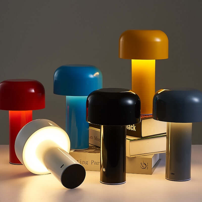Trådløs bordlampe, italiensk champignon design
