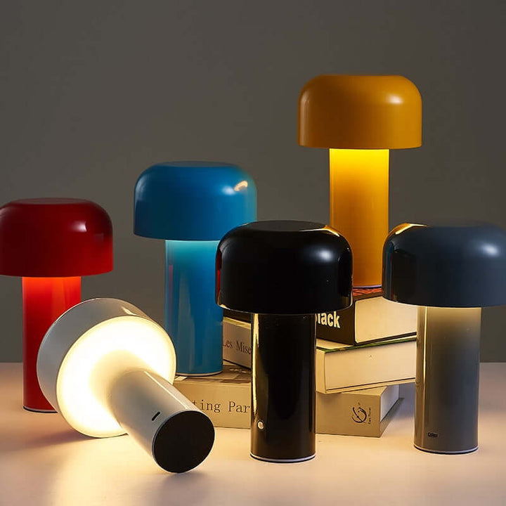 Trådløs bordlampe, italiensk champignon design