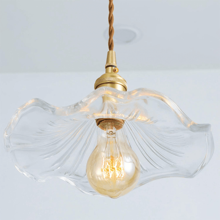 Hibiscus pendellampe, glas blomsterdesign lampe