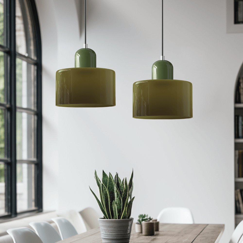 Moderni lasinen Bauhaus-tyylinen riippuvalaisin