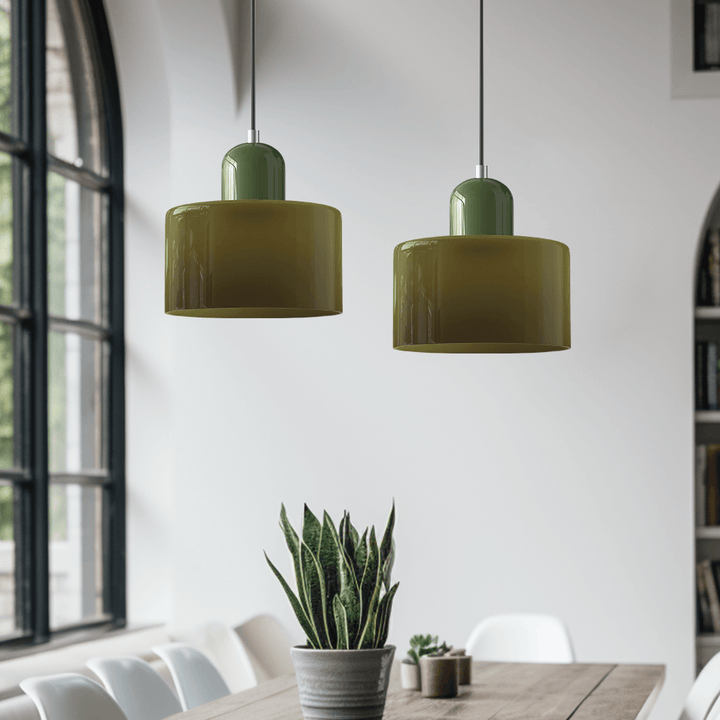 Moderni lasinen Bauhaus-tyylinen riippuvalaisin