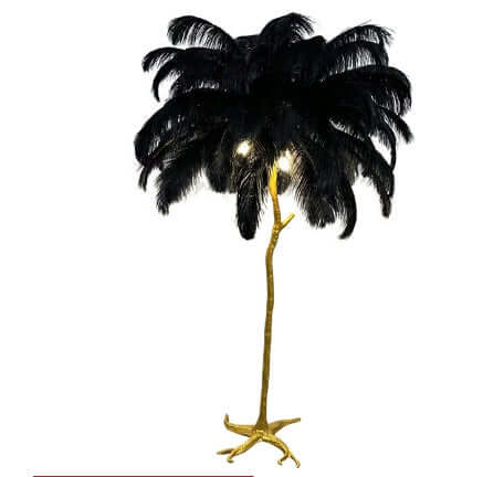 Gulvlampe med fjer