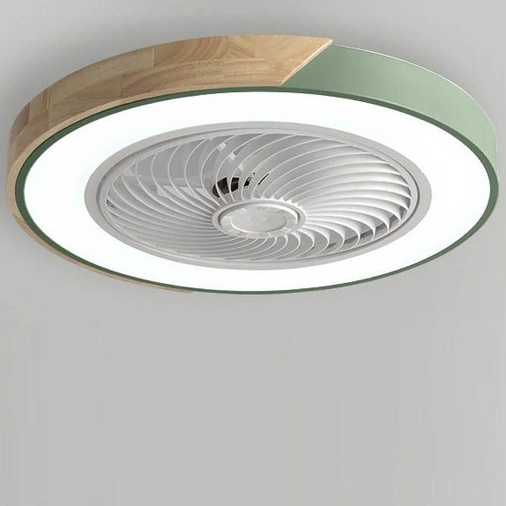Moderne LED-loftventilator med cirkel- og firkantet ramme, dæmpbar og med fjernbetjening