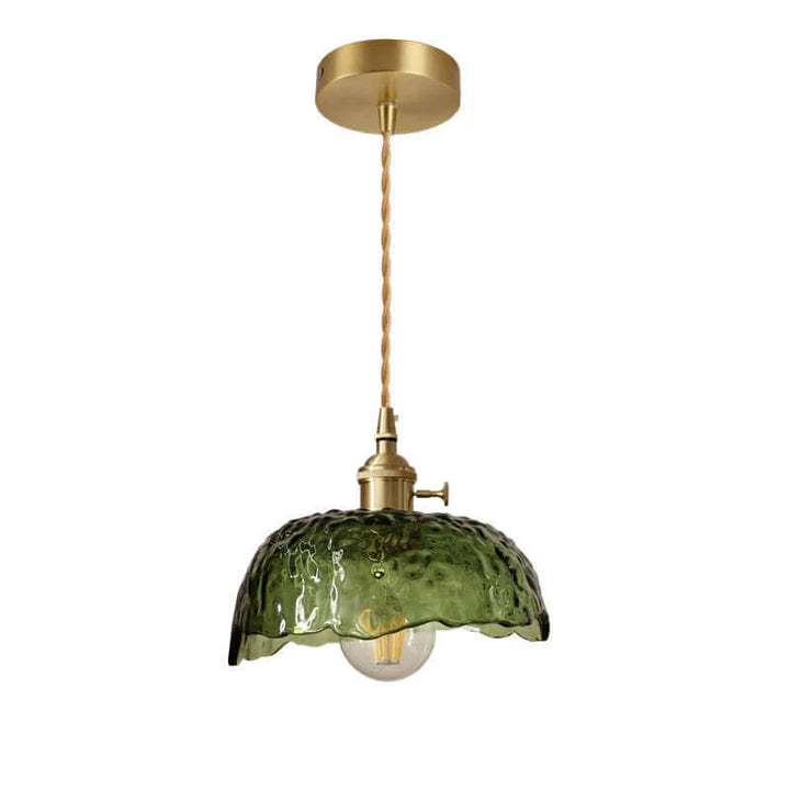 Uregelmæssig messing- og glas pendellampe