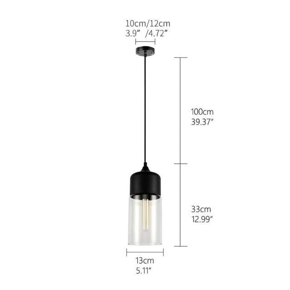 Moderne loftlampe med glasskjerm