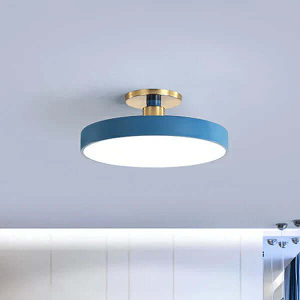 Moderne rund LED loftlampe til soveværelse med nordisk design i akryl, semi coil lyskilde