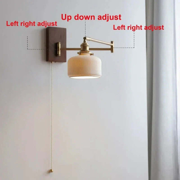Lampe Murale En Céramique Avec Plaque En Bois