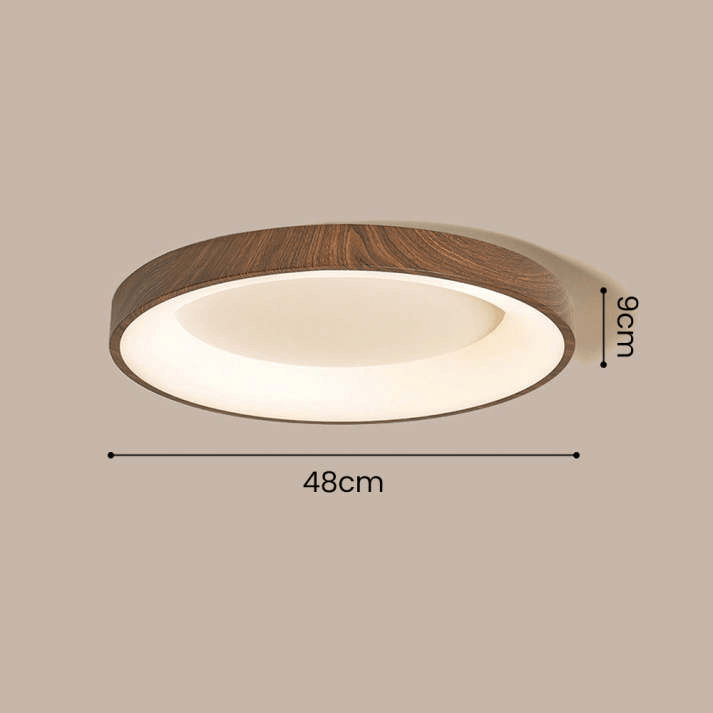 Elegant træ loftlampe med LED-belysning
