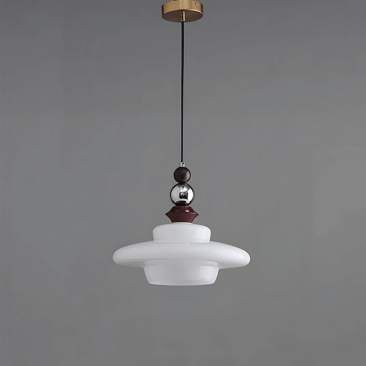 Middelalderlig Beige Glas Pendel Lampe