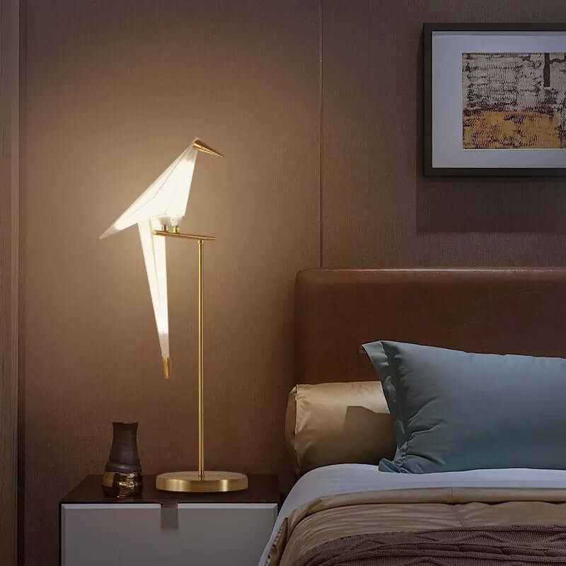 Magnetisk fuglelampe i origami-stil