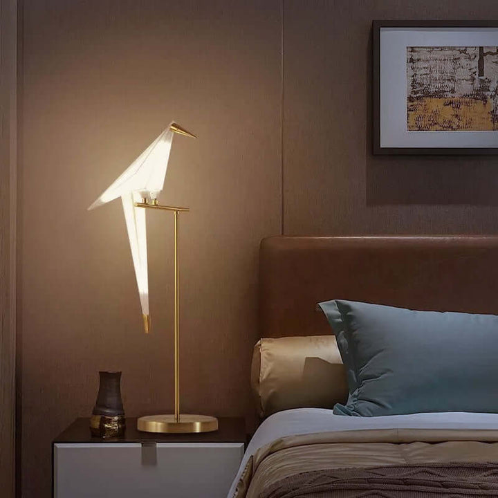Magnetisk fuglelampe i origami-stil