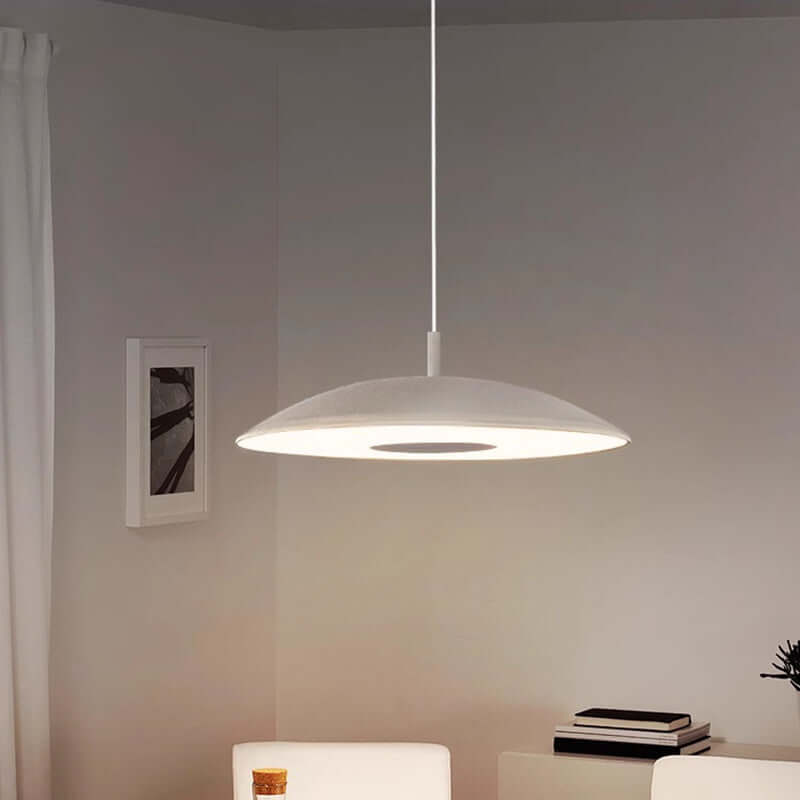 Moderne LED hængelampe i metal, nikkel finish