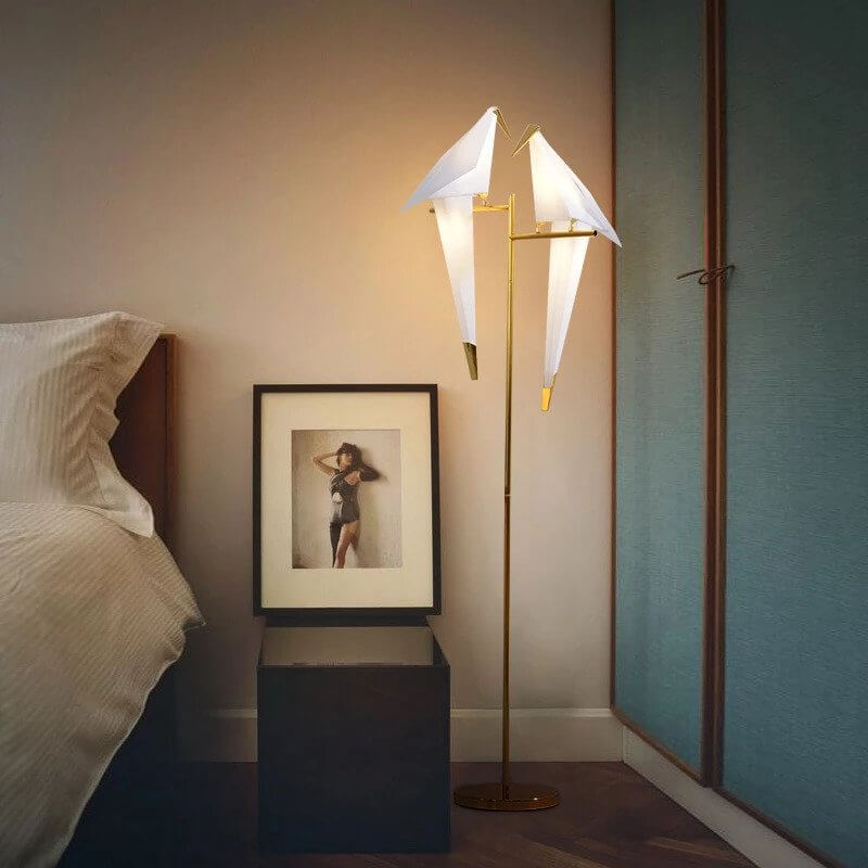 Magnetisk fuglelampe i origami-stil