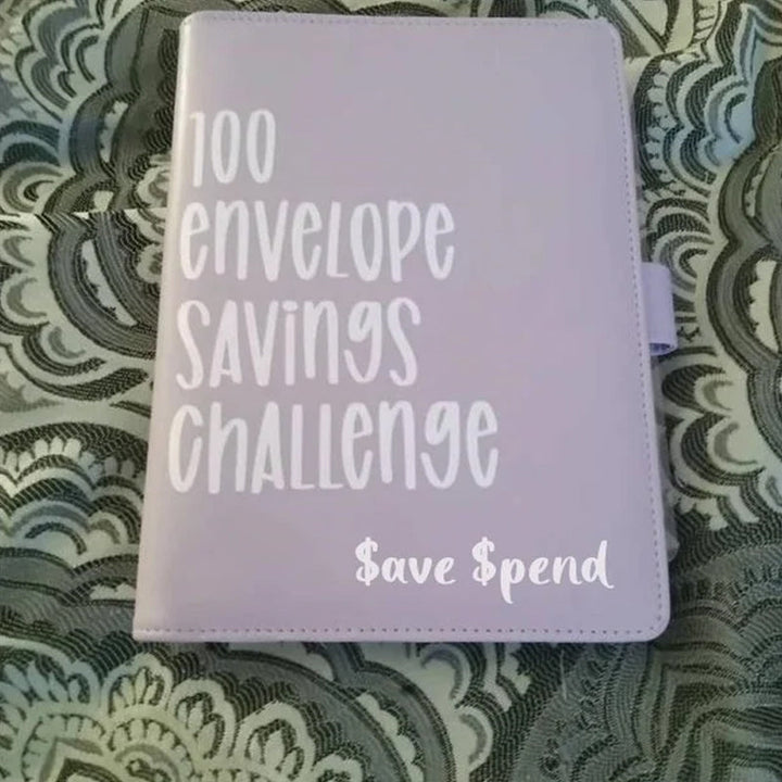 A5 budgetudfordringsdagbog, flerfarvet, stilfuldt omslag, praktisk og lærerig spareguide til økonomistyring.
