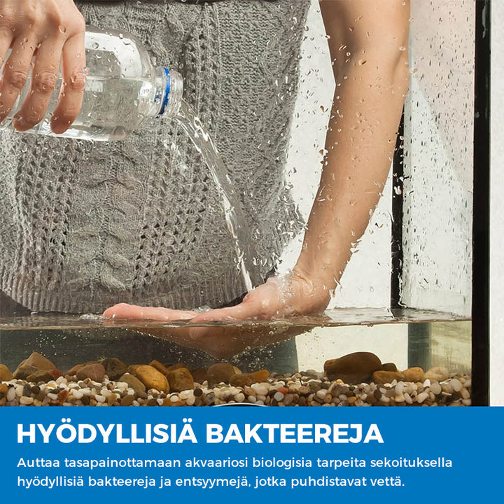 "Akvaarion puhdistusjauhe kirkastaa veden, poistaa sammaleen ja levän, luonnolliset ainesosat, 5 kpl pakkaus."
