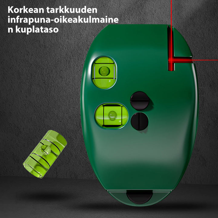 "Ammattilaisten vihreä 90 asteen laserasteikko, tarkka mittalaite, vihreä säde ja helmivaaka, täydellinen rakennustehtäviin."