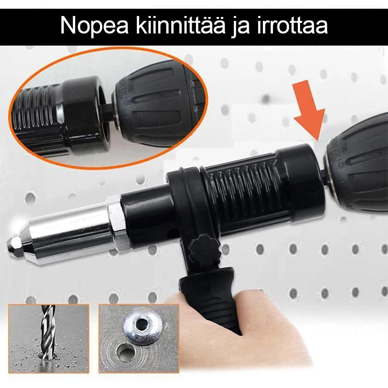 Ammattimainen niittipistoolisovitin, 4 suutinruuvia, seosteräksestä, roottori; täydellinen tee-se-itse- ja ammattilaisprojekt