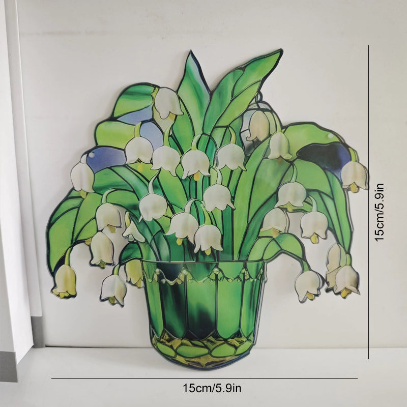 "Auringonkukka akryylinen ikkunakoriste, kirkkaat värit, laserleikatut reunat, kaksipuolinen painatus, elegantti ja kestävä."