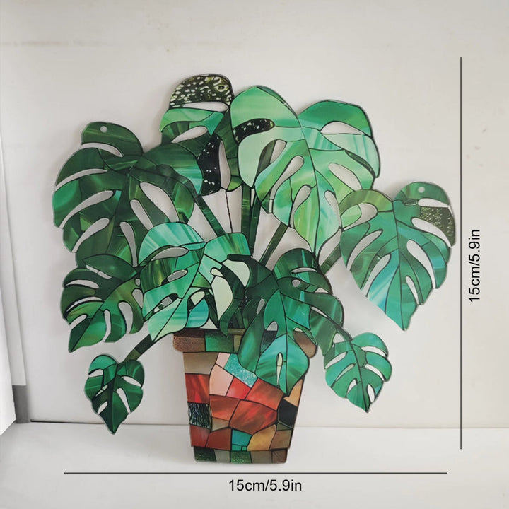 "Auringonkukka akryylinen ikkunakoriste, kirkkaat värit, laserleikatut reunat, kaksipuolinen painatus, elegantti ja kestävä."