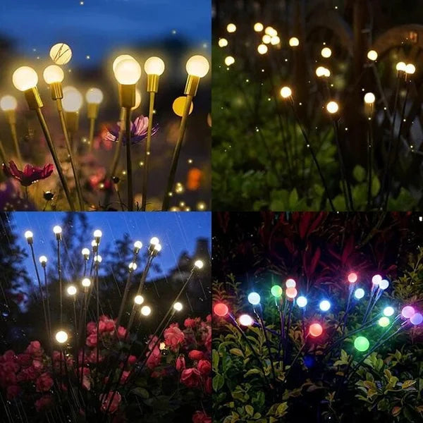Aurinkoenergialla toimiva LED-puutarhavalo, 7 värin vaihtelua, luo taianomaisen tunnelman ulkotilaan, heiluu tuulessa.