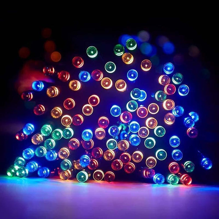 Aurinkoenergialla toimivat LED-koristevalot ulkokäyttöön, puutarha, moniväriset ja lämpimän valkoiset valot luovat tunnelmaa.