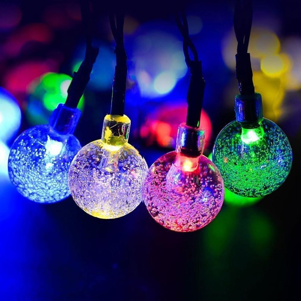 Aurinkoenergialla toimivat kristallipallo-valot puutarhaan, kimaltavat LED-lamput, 8 valomoodia, IP65 vedenkestävät.