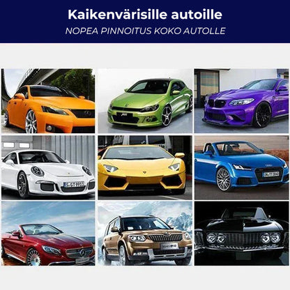 "Autojen naarmunpoistosarja ja sieni, kiillottaa ja palauttaa maalipinnan, parantaa auton kiiltoa ja poistaa naarmut"