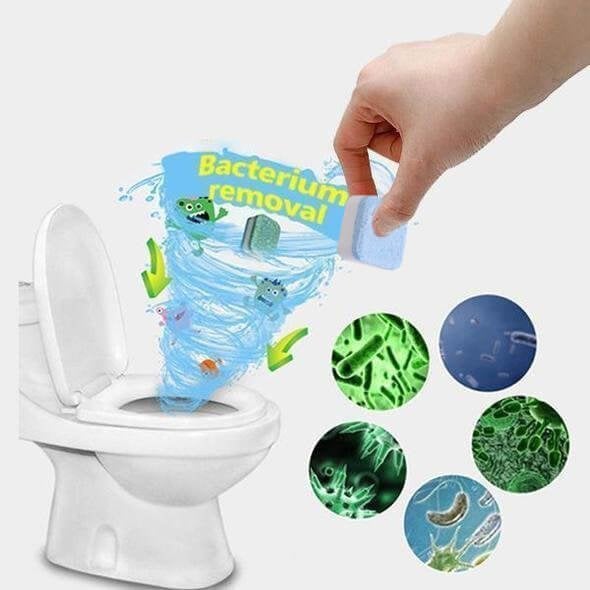 "Automaattinen voimakas vaahtopuhdistaja WC:lle, valkoinen tabletti, ilmakuplia, poistetaan tahrat ja hajut WC:stä"