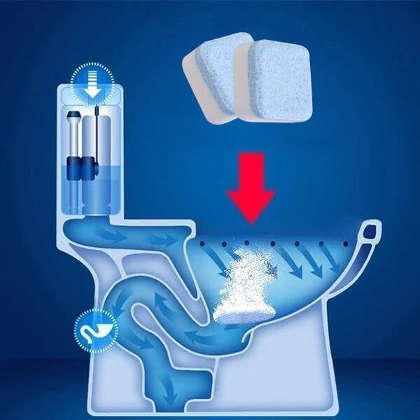 "Automaattinen voimakas vaahtopuhdistaja WC:lle, valkoinen tabletti, ilmakuplia, poistetaan tahrat ja hajut WC:stä"