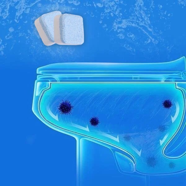 "Automaattinen voimakas vaahtopuhdistaja WC:lle, valkoinen tabletti, ilmakuplia, poistetaan tahrat ja hajut WC:stä"