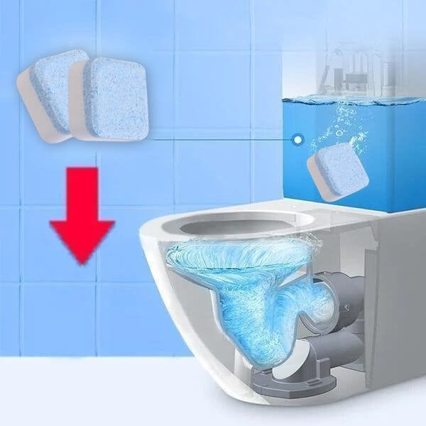 "Automaattinen voimakas vaahtopuhdistaja WC:lle, valkoinen tabletti, ilmakuplia, poistetaan tahrat ja hajut WC:stä"