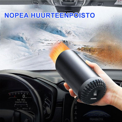 "Auton 12V sisätilan lämmitin kompakti koko, sopii huurteenpoistoon ja lämmitykseen, musta muotoilu"