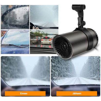 "Auton 12V sisätilan lämmitin kompakti koko, sopii huurteenpoistoon ja lämmitykseen, musta muotoilu"