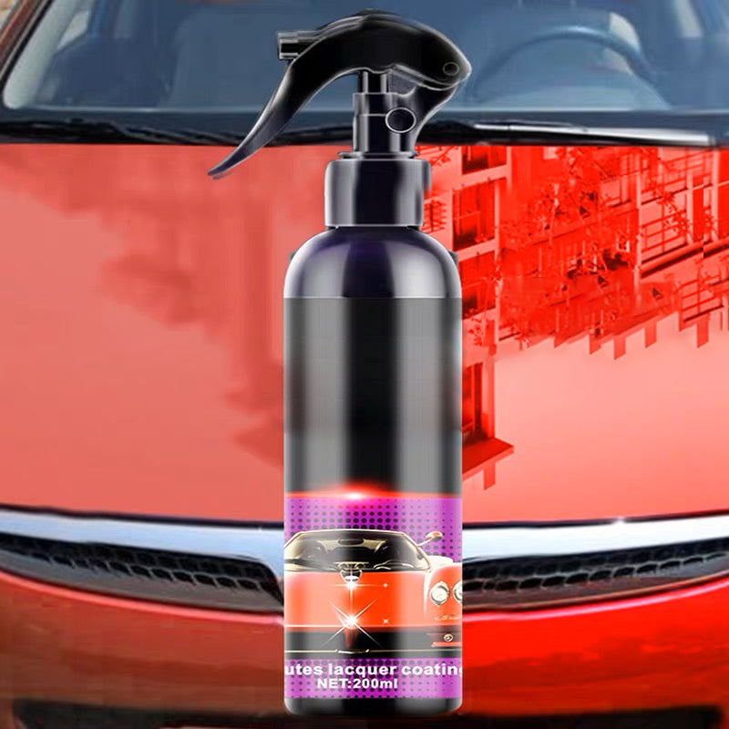 "Auton pikapinnoitussuihke, kiiltävä lopputulos, märkä ja kuiva pinta, suojaava kalvo, 200 ml pullo, käyttö kaikissa säissä."