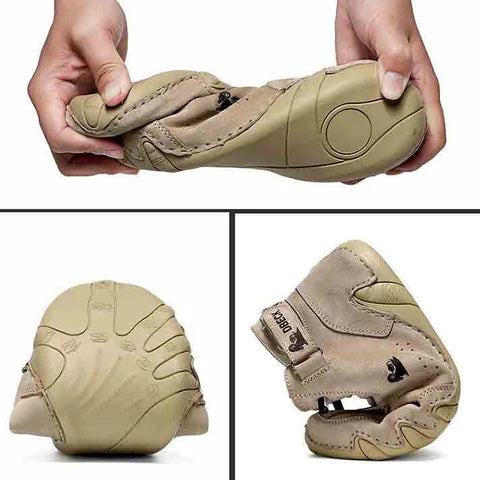 Beiget ortopediset miesten nahka-tekstiili kengät, ergonominen muotoilu, sopivat arki- ja erityistilaisuuksiin.
