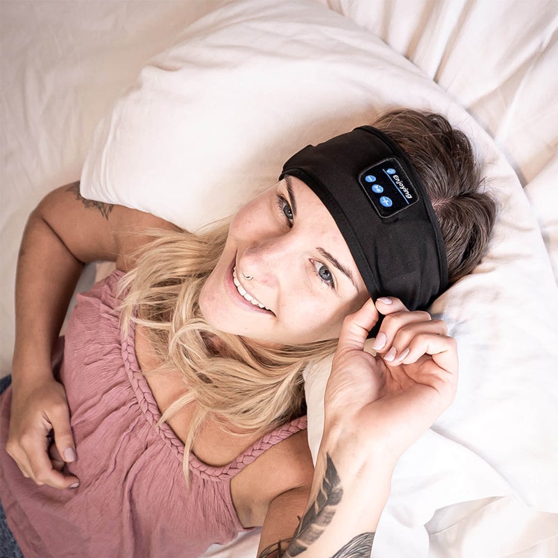 Bluetooth sports headband, ergonomic and wireless, for men and women. Multipurpose design and multiple color options.