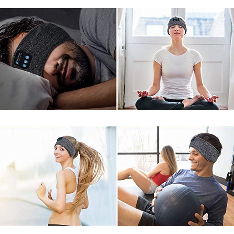 Bluetooth sports headband, ergonomic and wireless, for men and women. Multipurpose design and multiple color options.