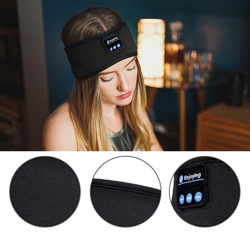 Bluetooth sports headband, ergonomic and wireless, for men and women. Multipurpose design and multiple color options.