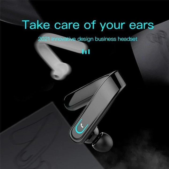 Bluetooth høretelefoner til øret, ergonomiske, IP67 vandtætte, sorte, med støjreduktion, HiFi-lydkvalitet, trådløse, holdbare.